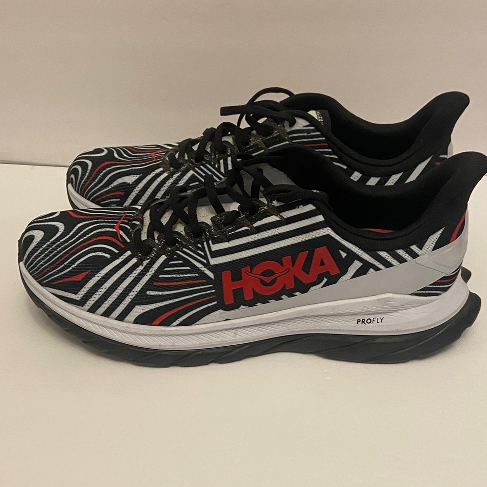 Hoka Mach Ironman Profly Black and Red Graphic Running Shoes size 13 - Picture 4 of 11